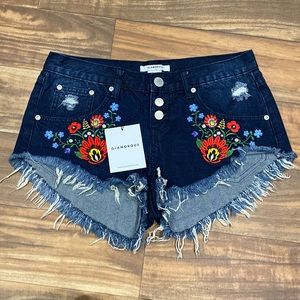 Nasty Gal Embroidered Shorts